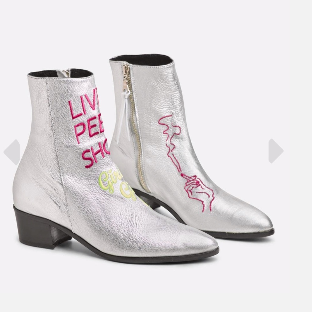 Modern Vice, Santa Monica Peep Boot Silver